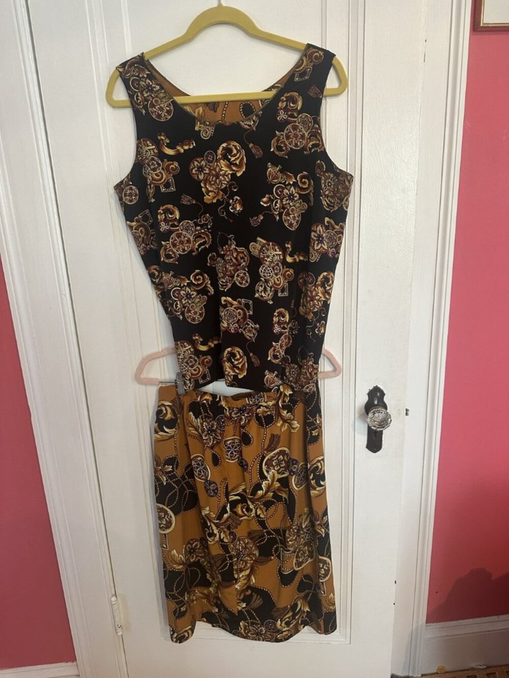 True Vintage SK & Company Skirt & Reversible Tank Set, Tagged 14 Fits 12